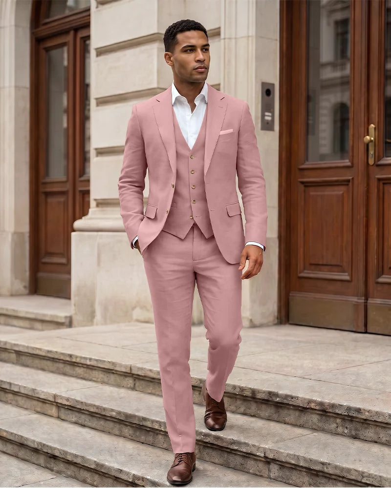 Notch Lapel 2 Button Men 3 Piece Suit