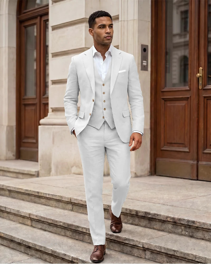 Notch Lapel 2 Button Men 3 Piece Suit
