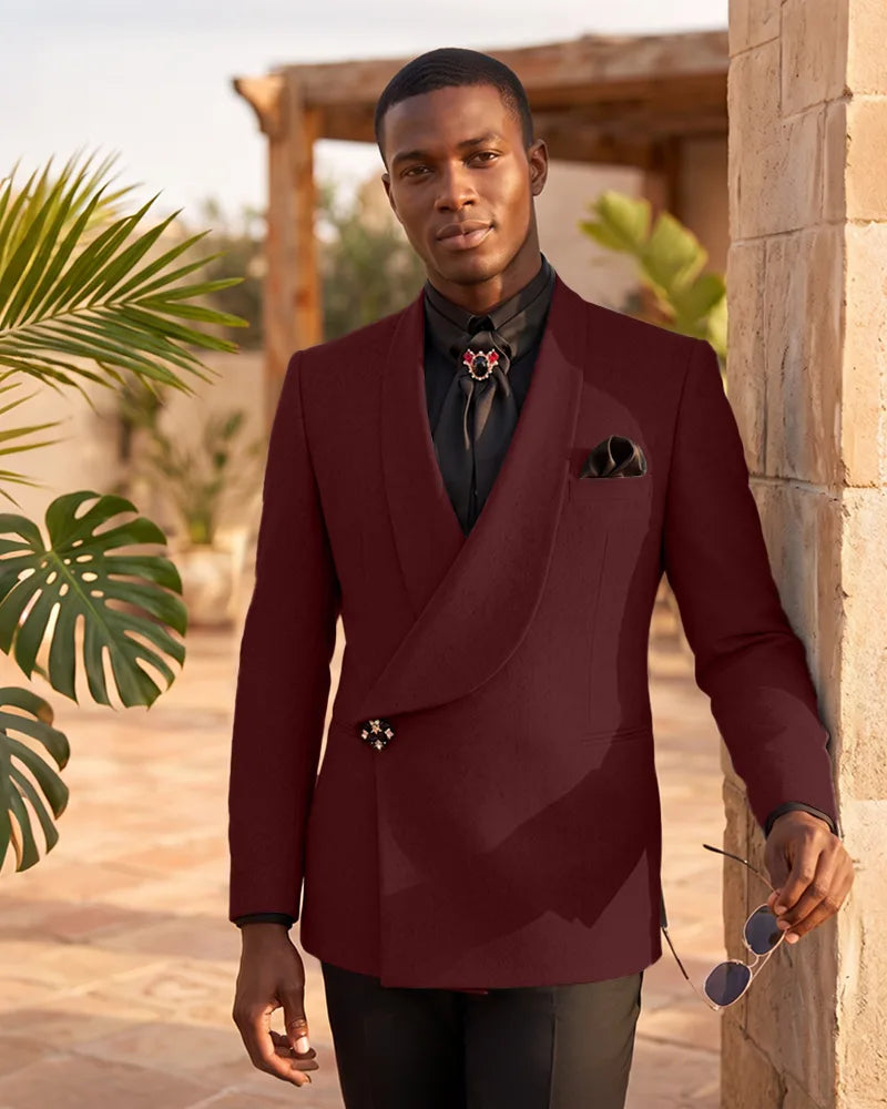 Asymmetric Shawl Lapel Velvet Tuxedo Blazer