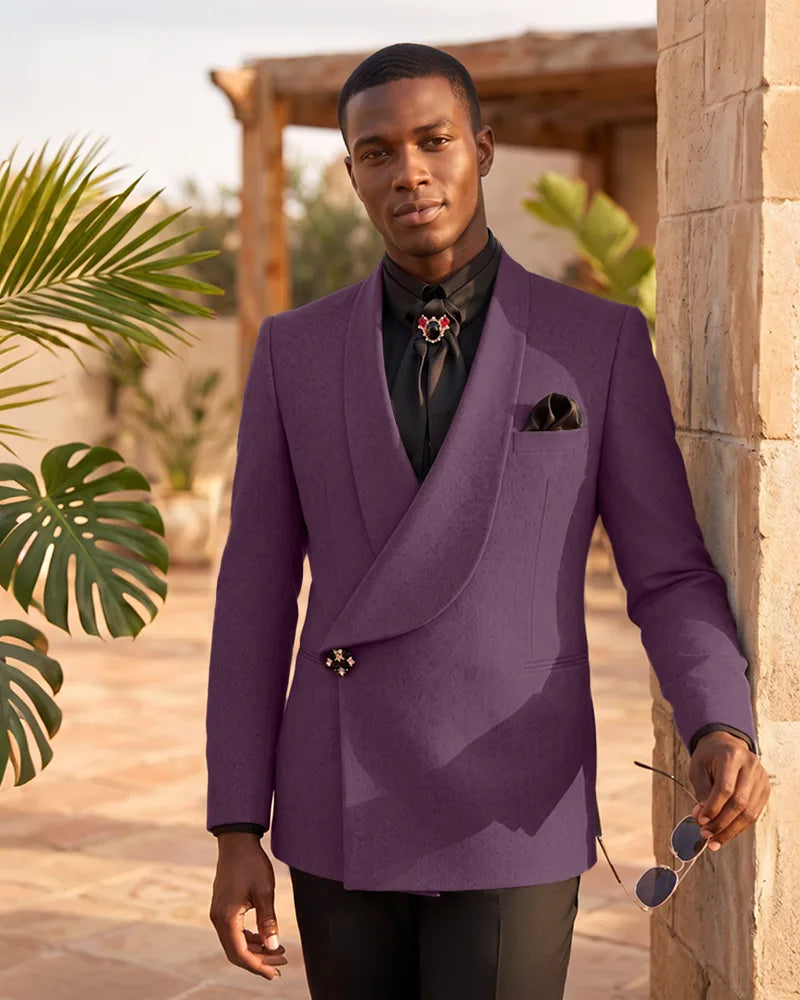 Asymmetric Shawl Lapel Velvet Tuxedo Blazer